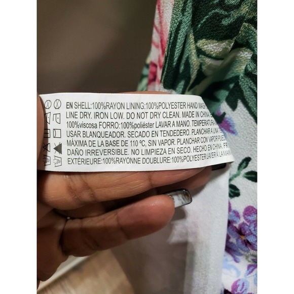 Forever 21 Women White Floral Rayon Halter Neck Sleeveless Knee Length Dress M - Picture 9 of 10